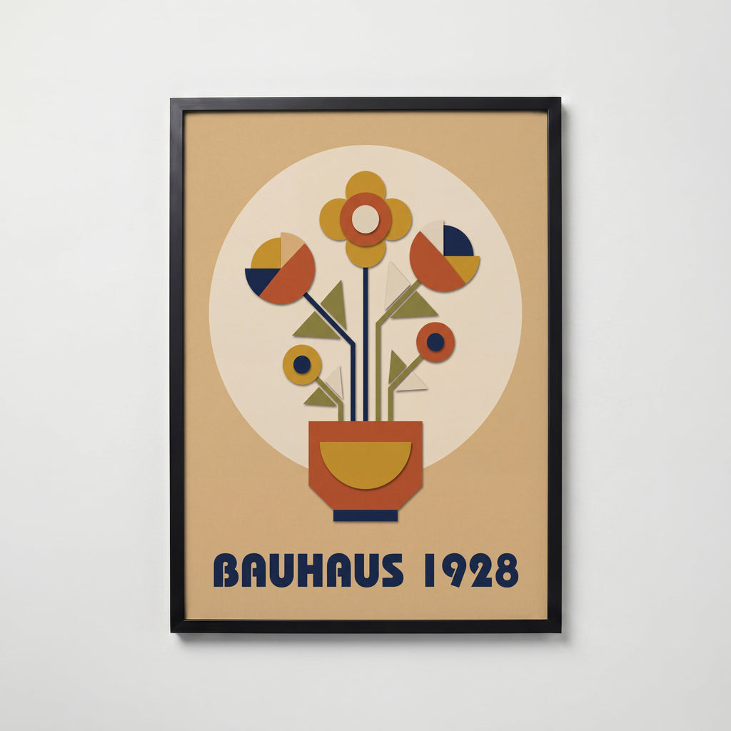 Bauhaus Flowerpot Poster – svart ram