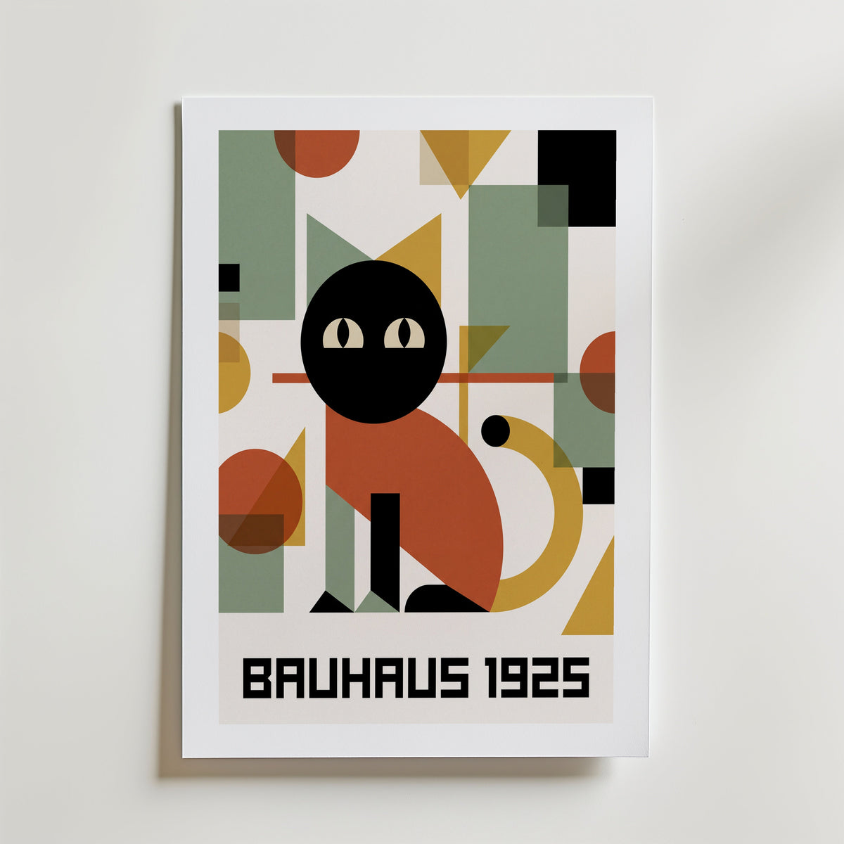 Bauhaus Cat Poster – med passepartout