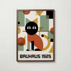 Bauhaus Cat Poster – valnötsram