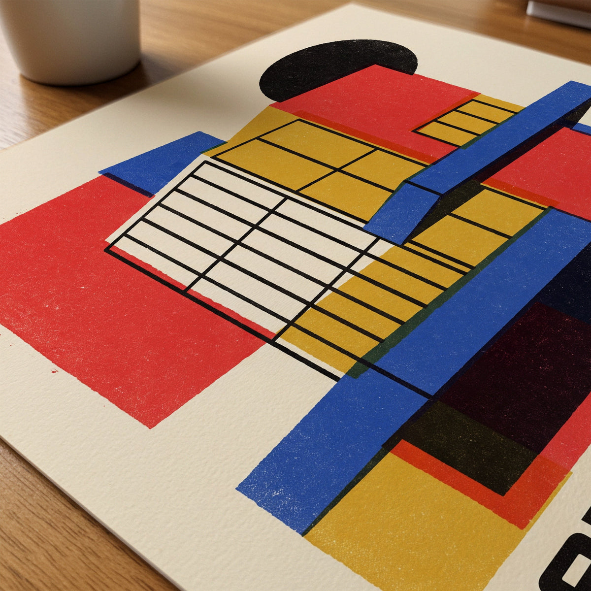 Bauhaus Dessau Poster – närbild på papper