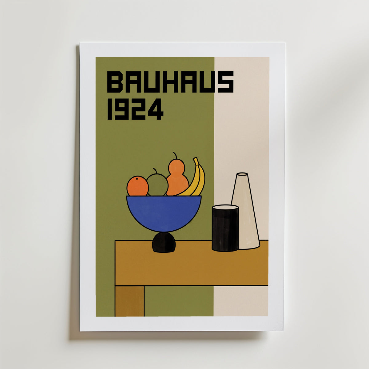 Bauhaus Fruit Bowl Poster – med passepartout