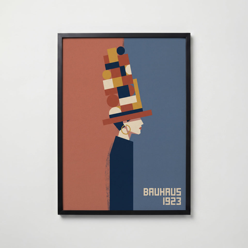Bauhaus Hat Lady Poster – svart ram