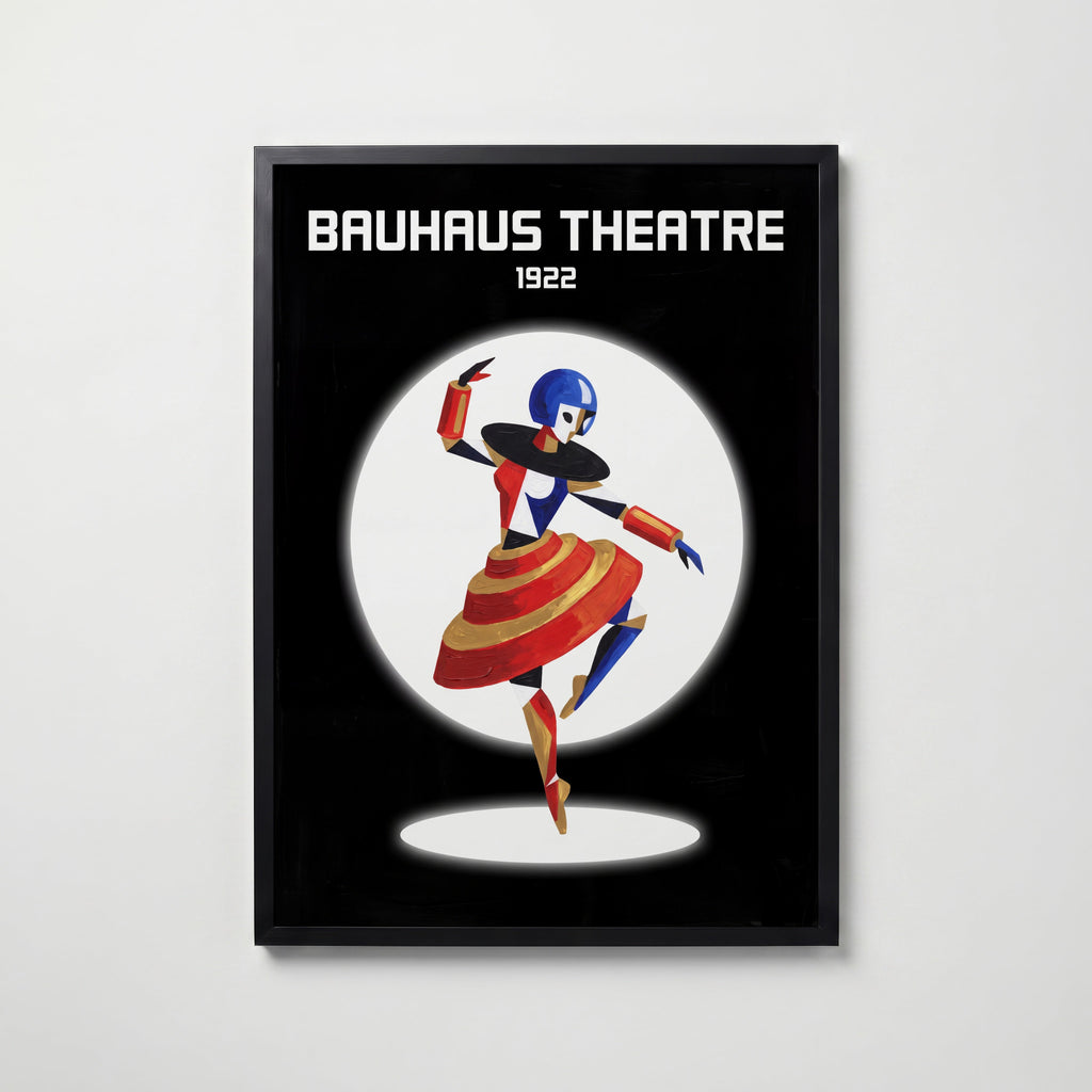 Bauhaus Theatre Poster – svart ram