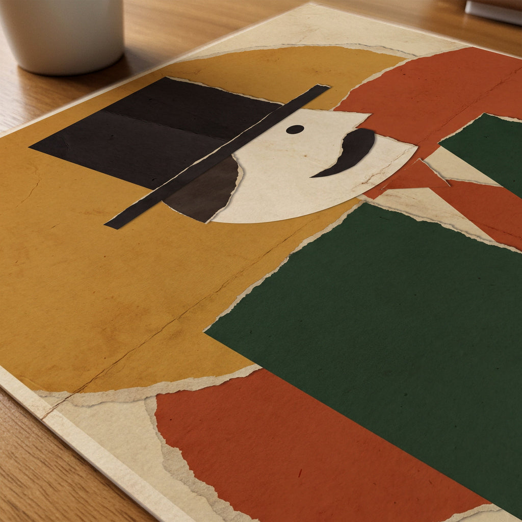 Bauhaus Top Hat Poster – närbild på papper