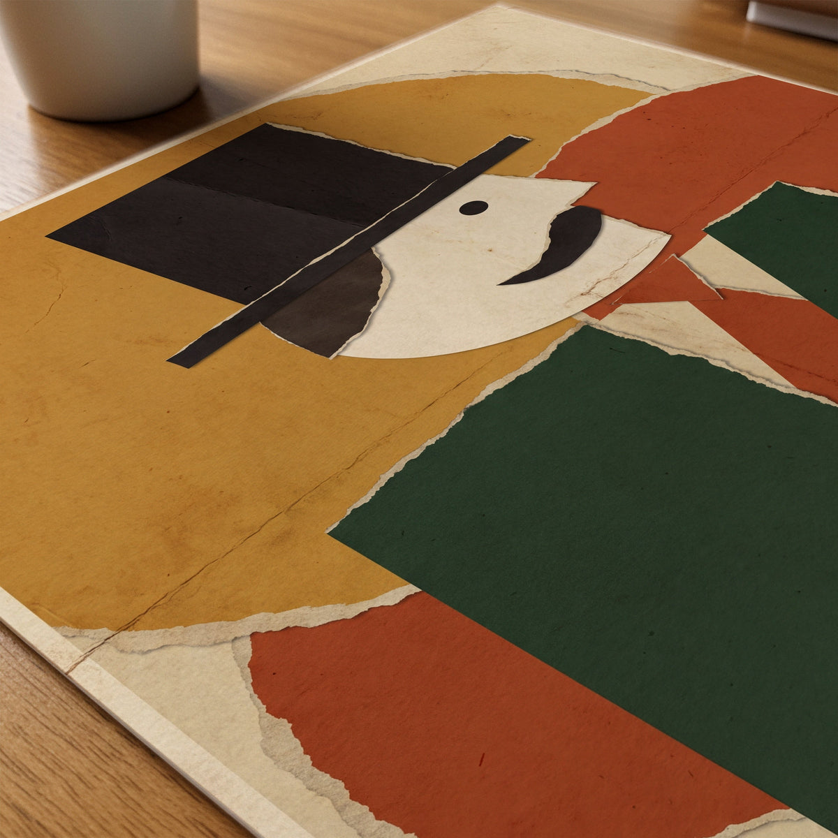 Bauhaus Top Hat Poster – närbild på papper