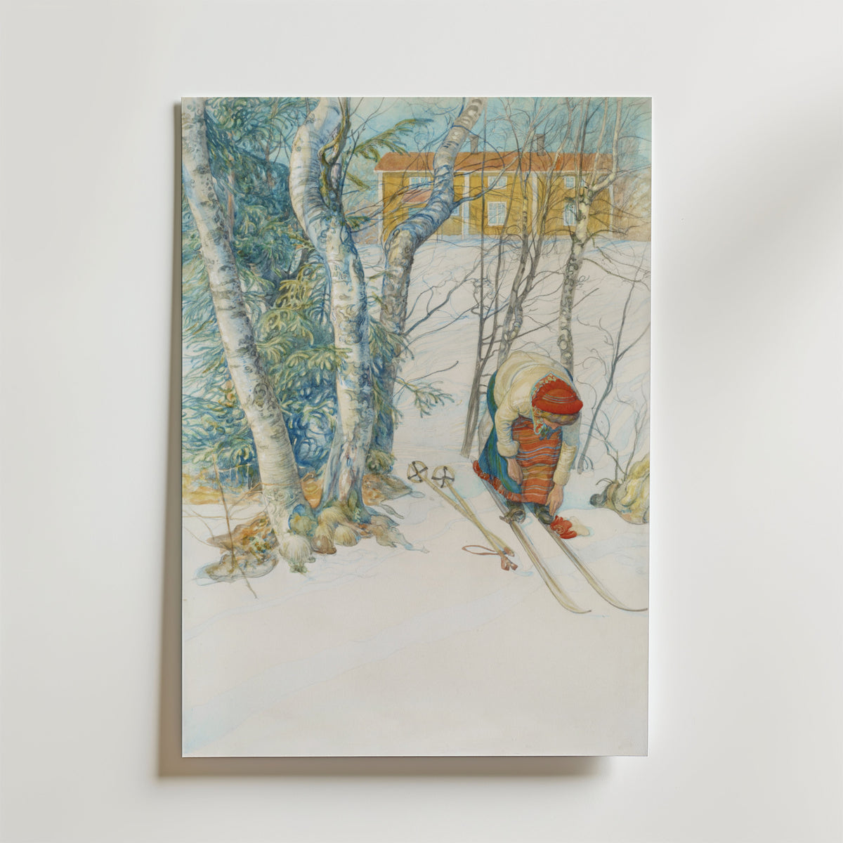 Carl Larsson Skidloperskan – stilfullt konsttryck från Bozetto, tryckt på matt finpapper