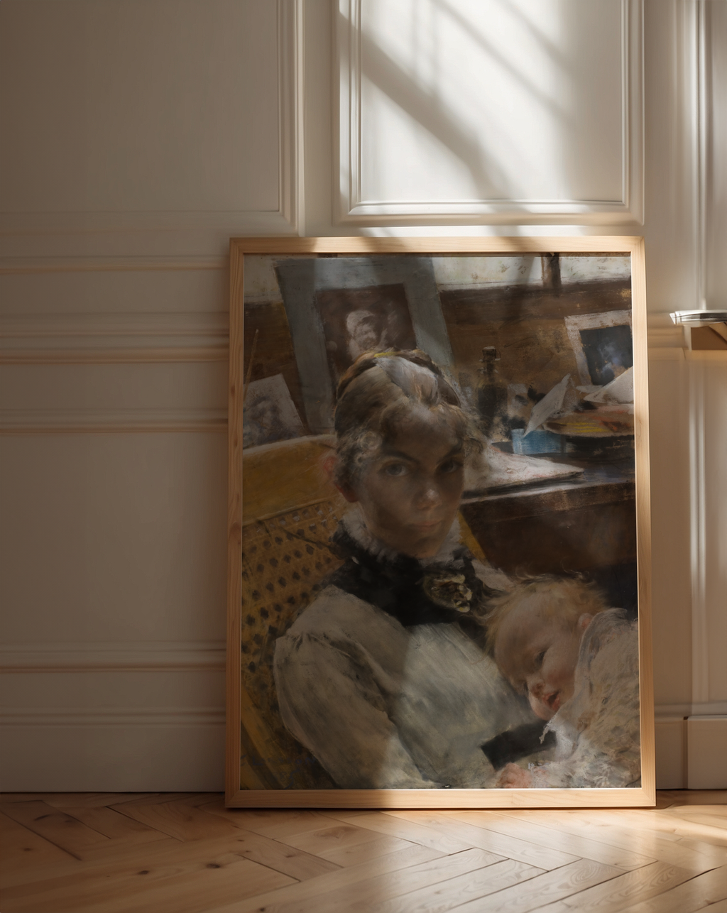 Mockup av Carl Larsson Wife and their affisch på vägg – köp enkelt hos Posternord i hög kvalitet