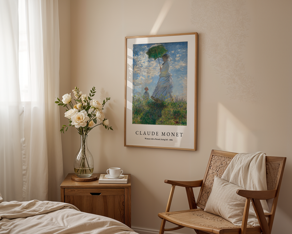 Claude Monet Woman With a poster visualiserad på vägg – från Posternord i hög kvalitet