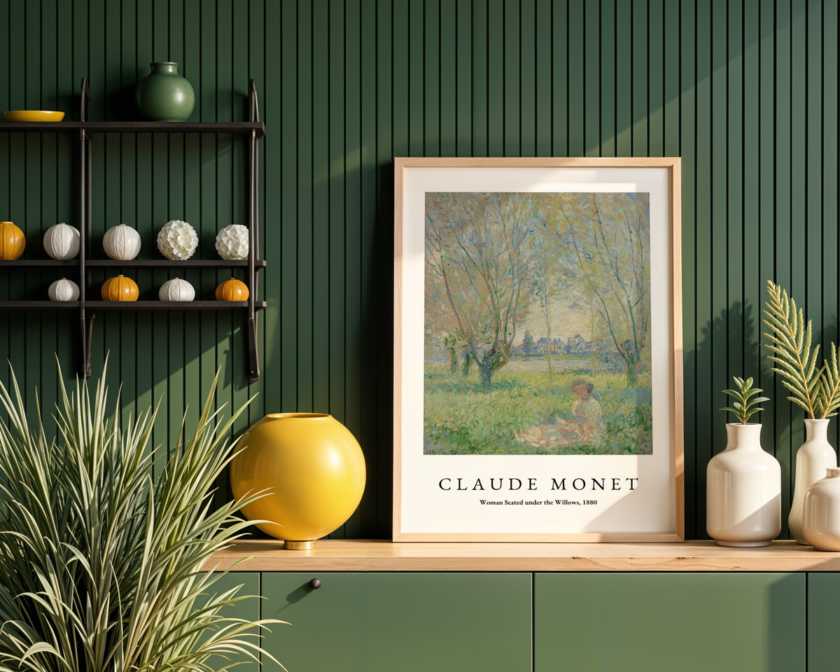 Claude Monet Seated Woman poster visualiserad på vägg – från Posternord i hög kvalitet
