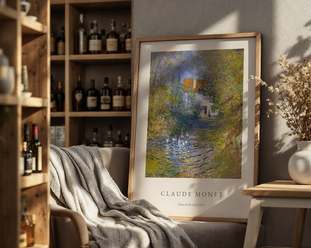 Claude Monet Geese In The poster visualiserad på vägg – från Posternord i hög kvalitet