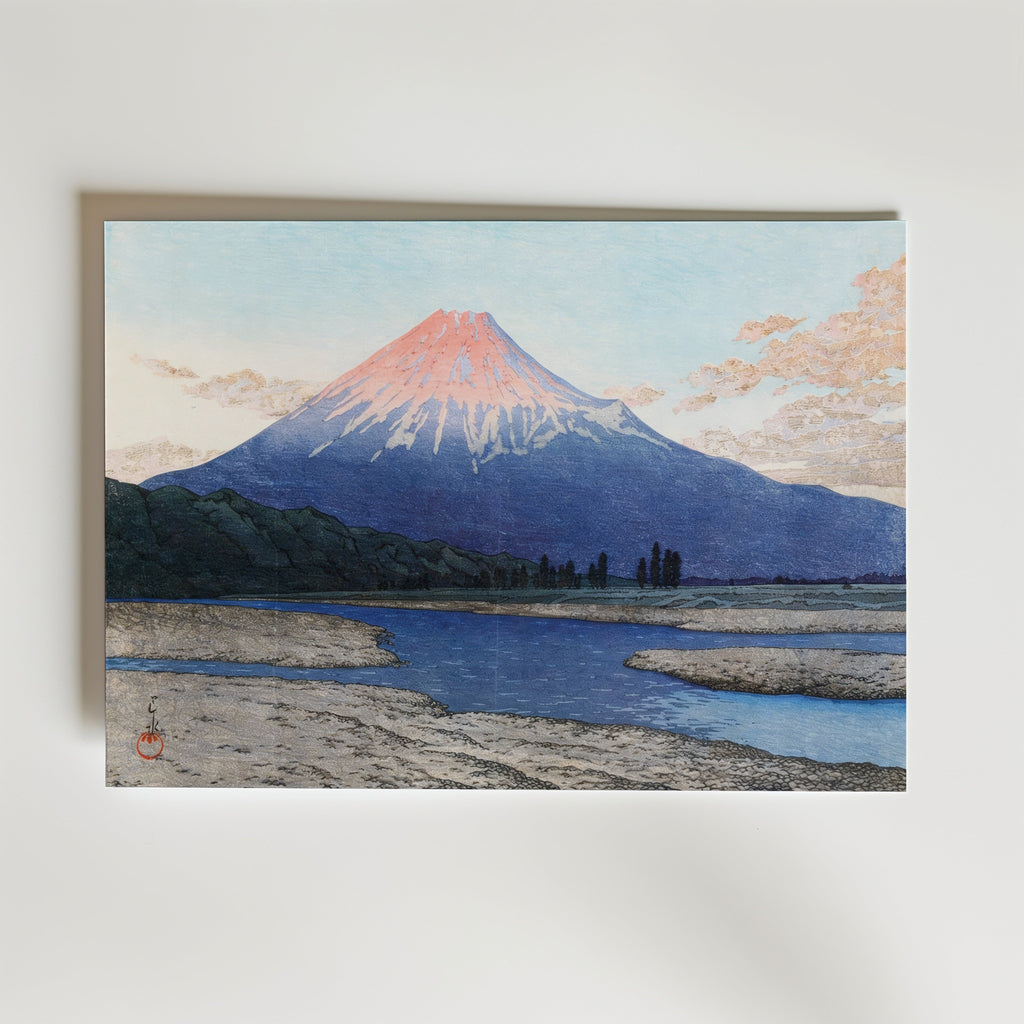 Fuji River Hasui Kawase – stilfullt konsttryck från Posternord, tryckt på matt finpapper