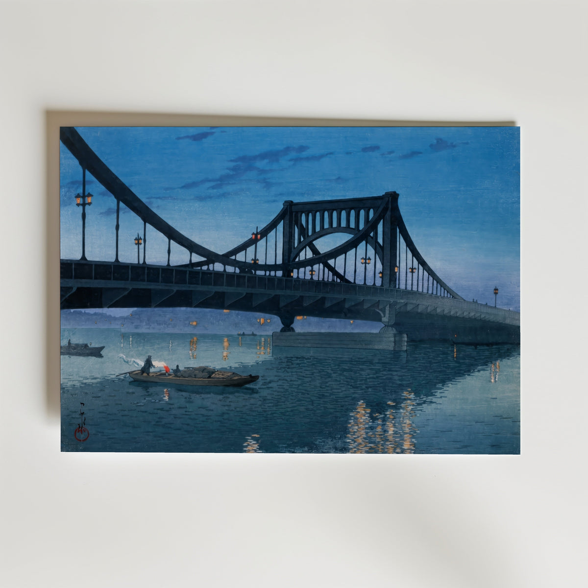 Kiyosubashi Bridge Hasui Kawase affisch på neutral bakgrund – poster från Posternord
