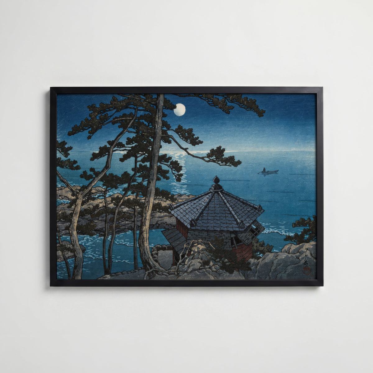 Moon at Goura Hasui Kawase poster visad rakt fram – Posternord affisch i hög tryckkvalitet