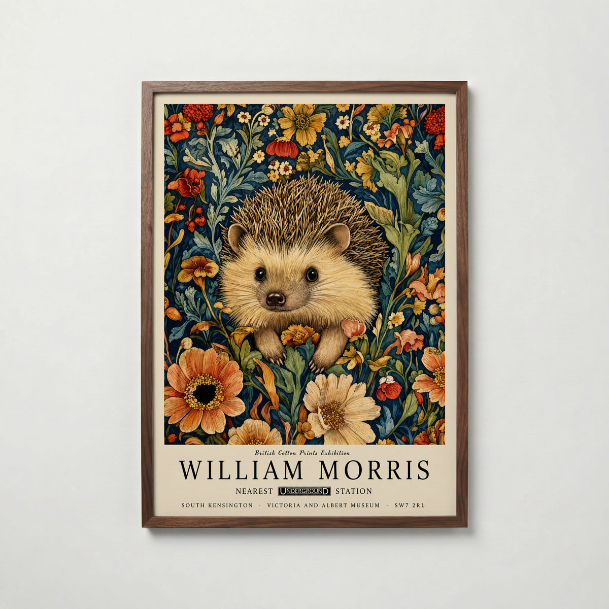 Hedgehog in Bloom Poster i vardagsrumsmiljö
