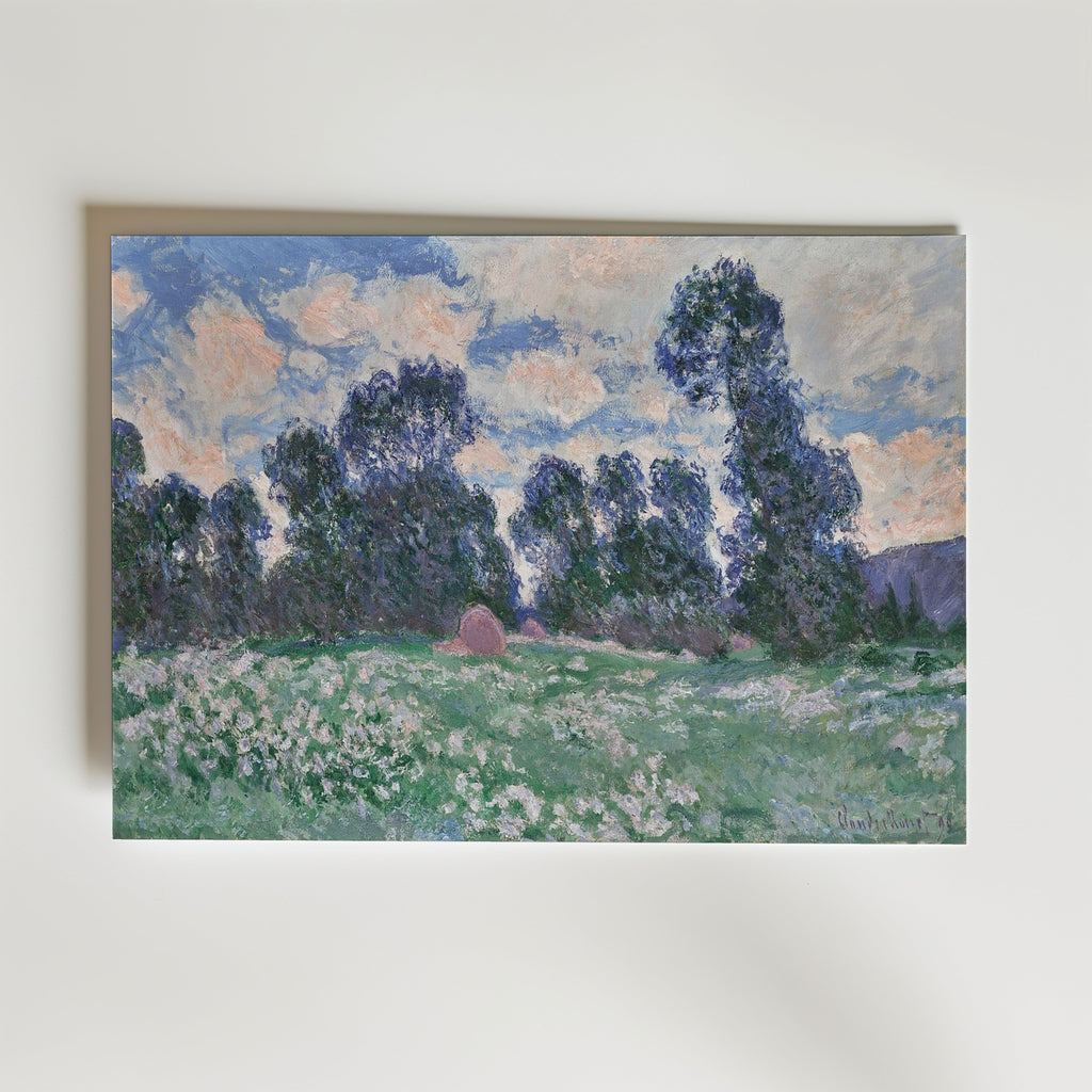 Claude Monet Spring Meadow Giverny 1890 affisch i neutral inramning – konsttryck från Posternord i hög kvalitet
