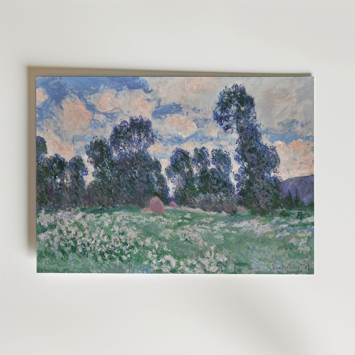 Claude Monet Spring Meadow Giverny 1890 affisch i neutral inramning – konsttryck från Posternord i hög kvalitet