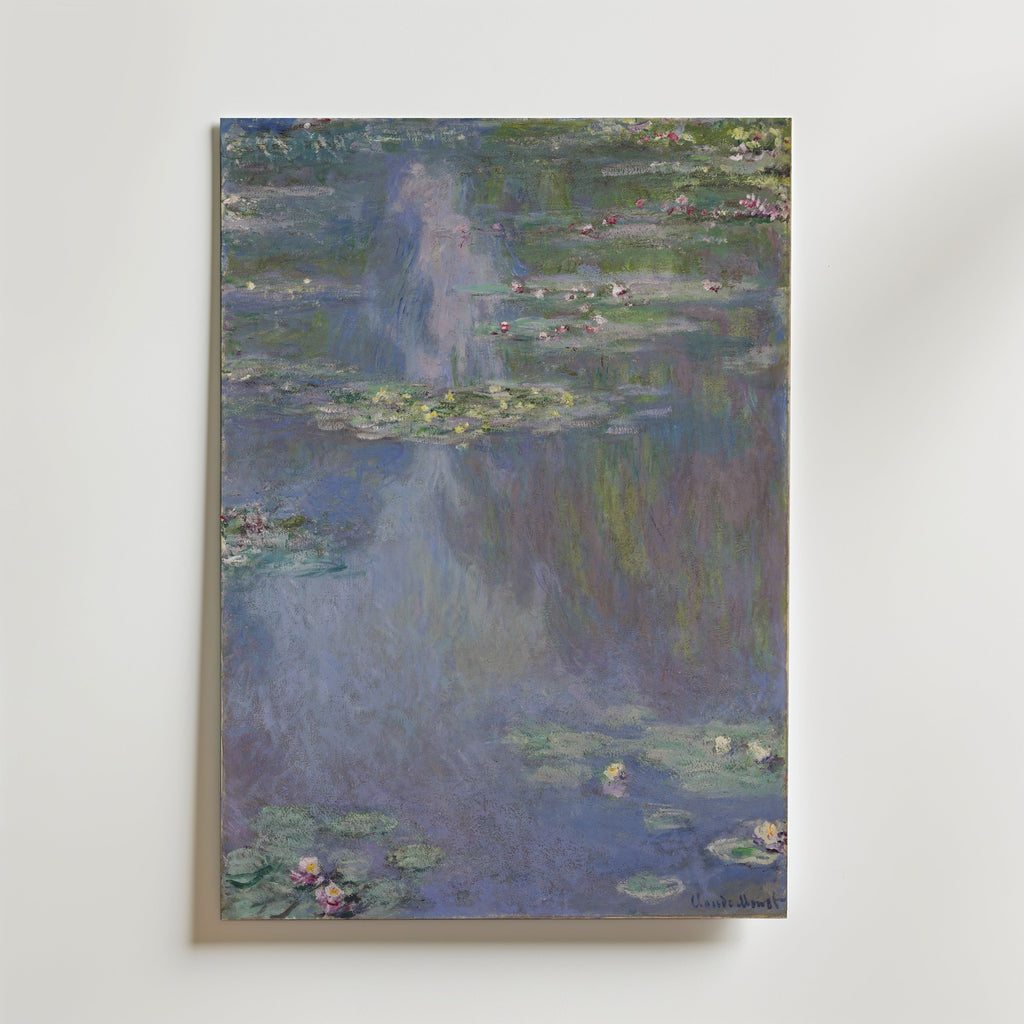 Claude Monet Water Lilies Blue 1907 affisch i neutral inramning – konsttryck från Posternord i hög kvalitet