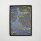 Claude Monet Water Lilies Blue 1907 affisch i modern svart ram – stark kontrast och stil, Posternord