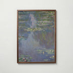 Claude Monet Water Lilies Blue 1907 affisch i valnötsram – mörkbrun inramning med lyxig känsla, Posternord
