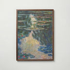 Claude Monet Water Lilies Green 1907 affisch i valnötsram – mörkbrun inramning med lyxig känsla, Posternord