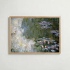 Claude Monet Nymphéas Giverny 1916 affisch i ljus ekram med naturligt träutseende – Posternord