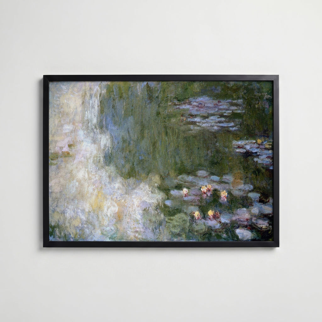 Claude Monet Nymphéas Giverny 1916 affisch i modern svart ram – stark kontrast och stil, Posternord