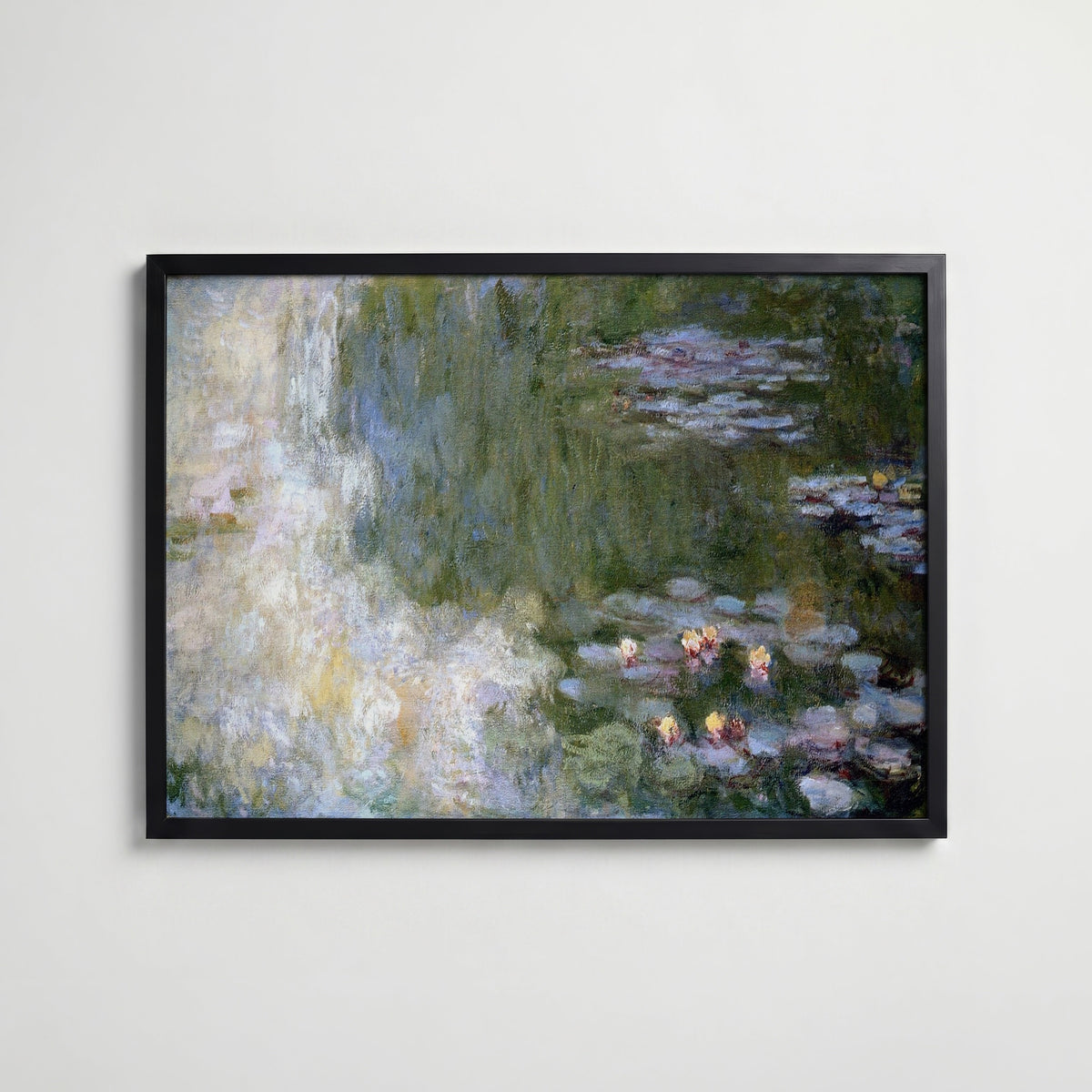 Claude Monet Nymphéas Giverny 1916 affisch i modern svart ram – stark kontrast och stil, Posternord
