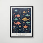 Paul Klee Fish in the Night Garden Poster – svart ram