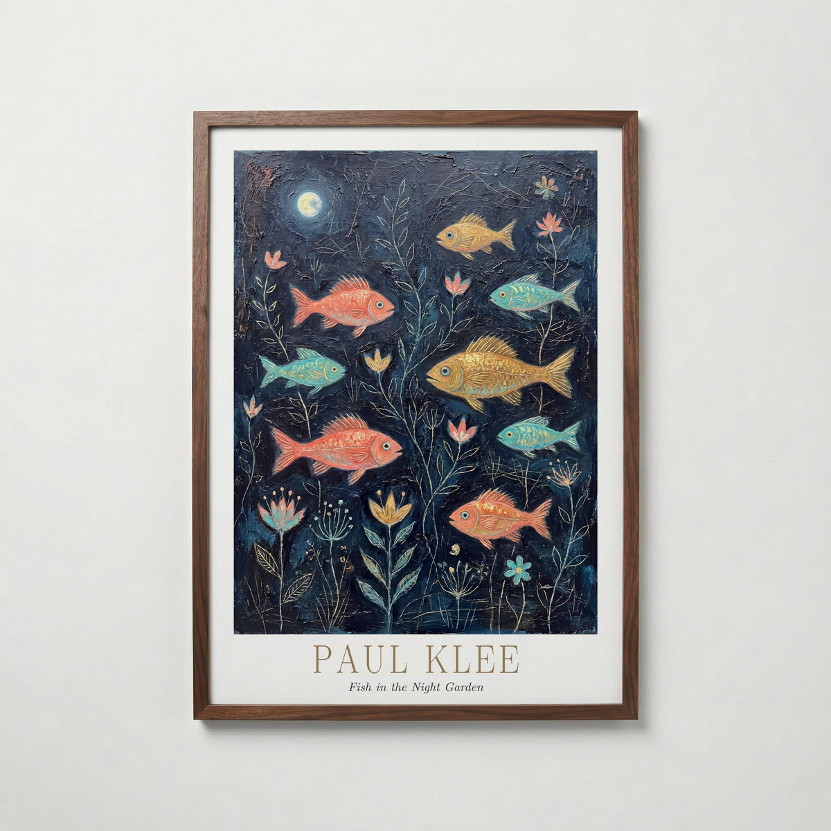 Paul Klee Fish in the Night Garden Poster – valnötsram
