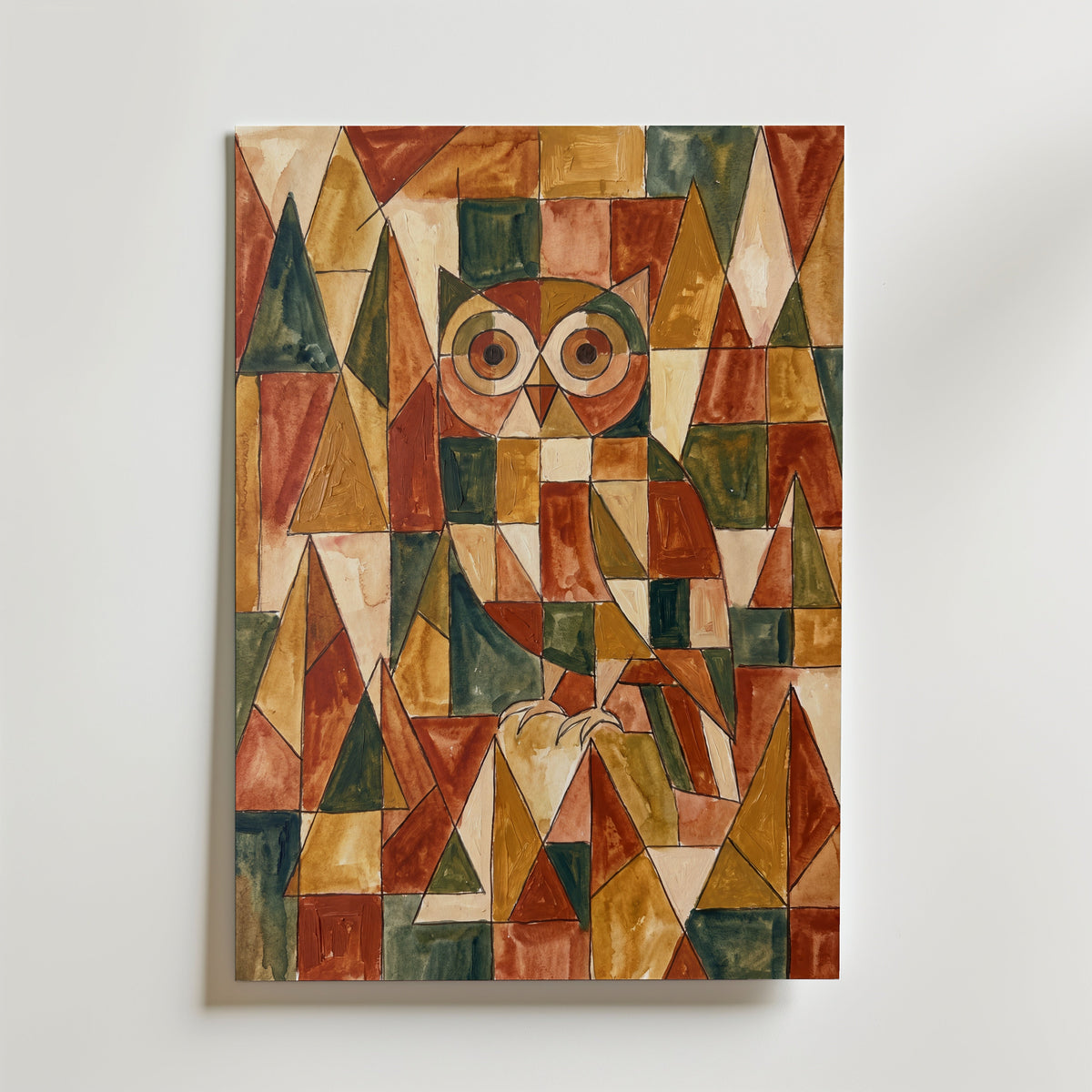 Paul Klee Geometric Owl Poster – canvas utan passepartout