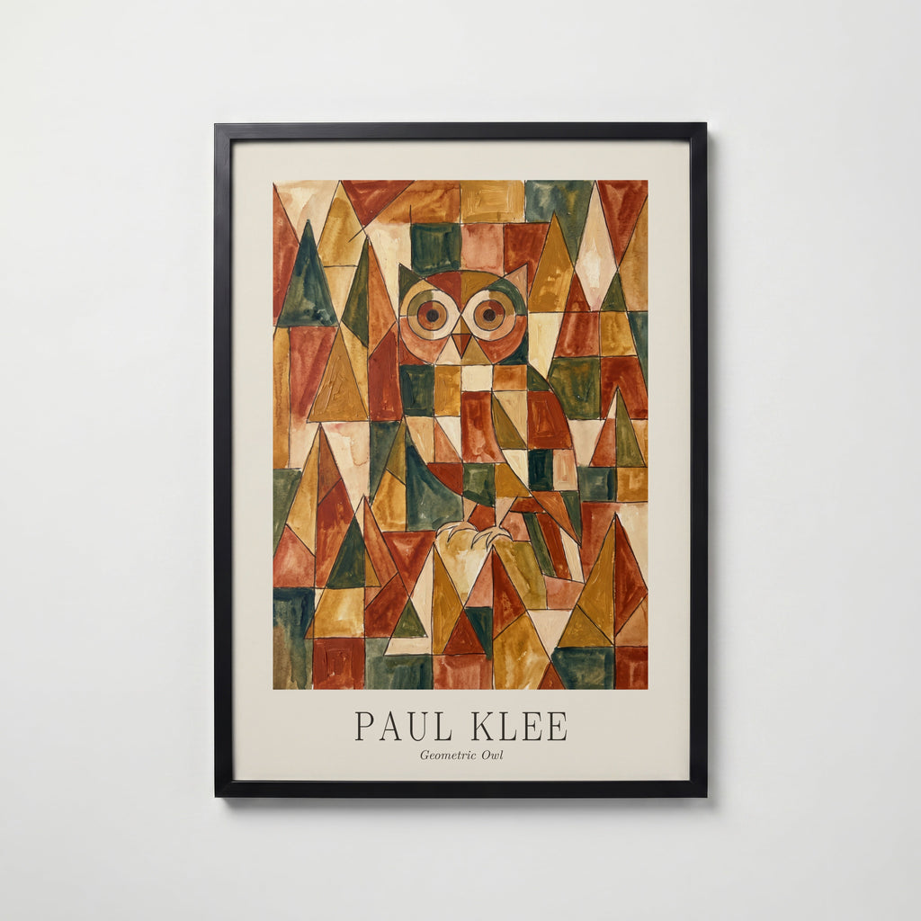 Paul Klee Geometric Owl Poster – svart ram