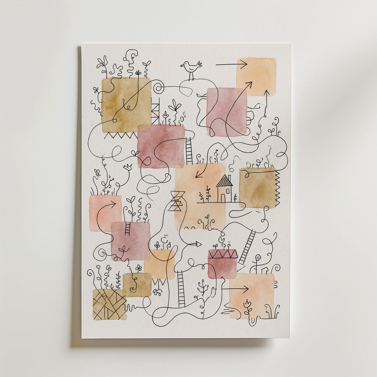 Paul Klee Ink Garden Poster – canvas utan passepartout
