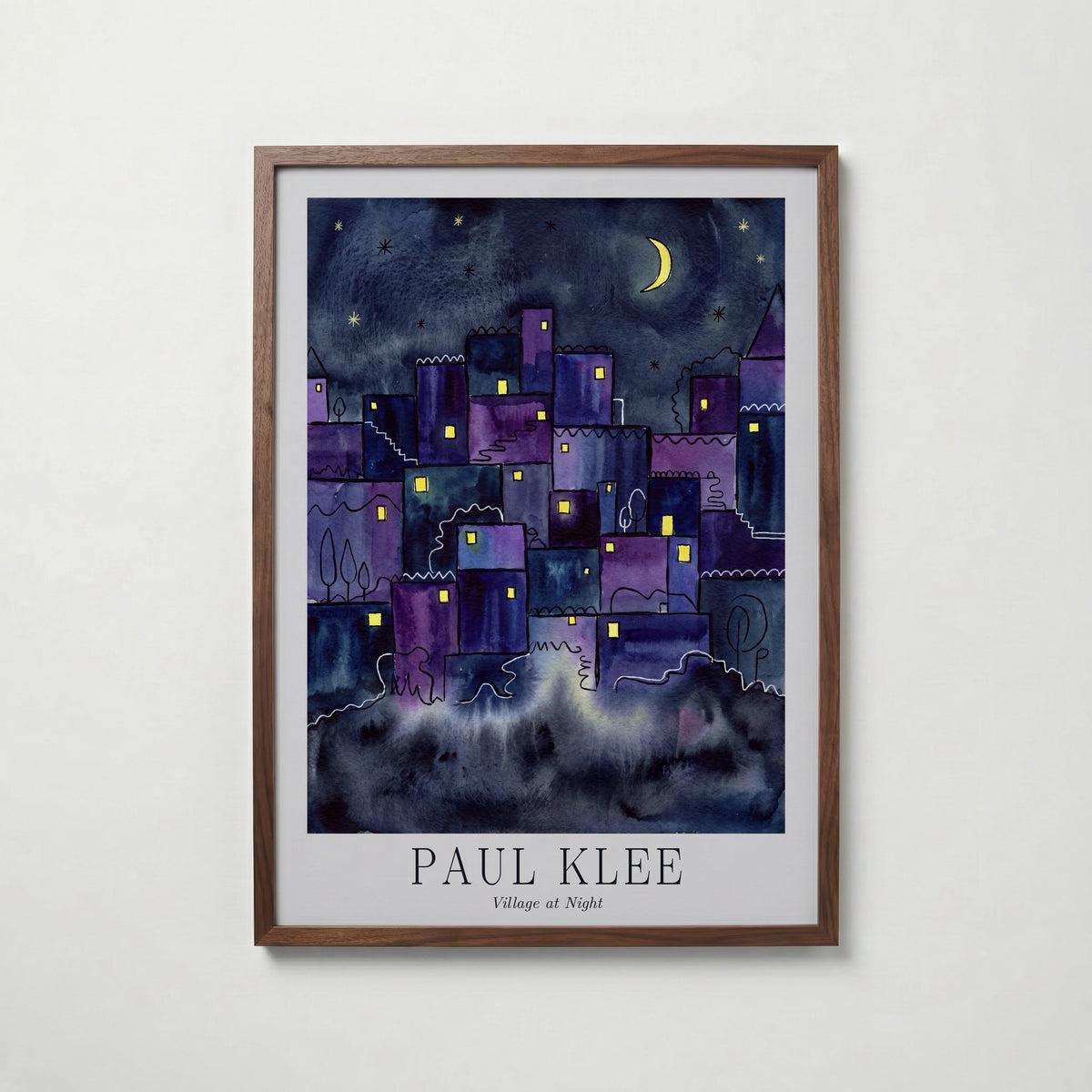 Paul Klee Village at Night Poster – valnötsram