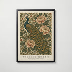 Peacock and Peonies William Morris Poster