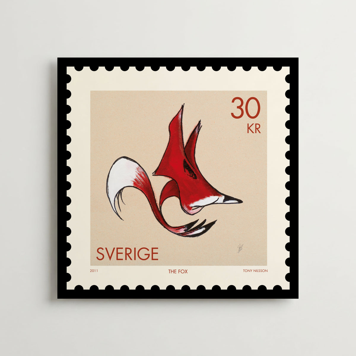 Storleksjämförelse för The Fox – Tony Nilsson affisch – Posternord erbjuder flera format