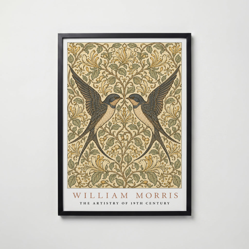 Twin Swallows William Morris Poster