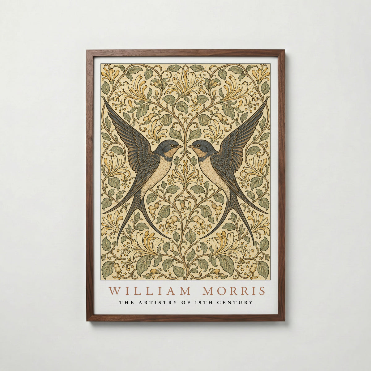 Twin Swallows William Morris Poster