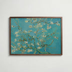 Vincent Van Gogh Almond Blossom 1890 affisch i valnötsram – mörkbrun inramning med lyxig känsla, Posternord