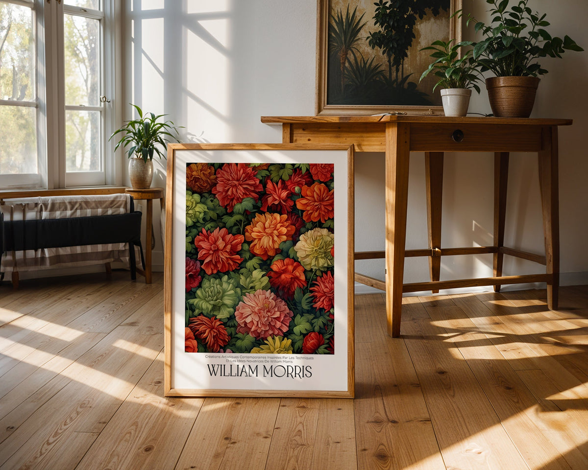 Mockup av William Morris Autumn affisch på vägg – köp enkelt hos Posternord i hög kvalitet