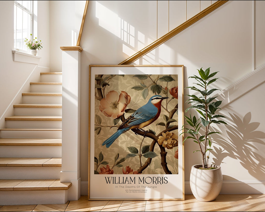 William Morris Bluebird poster visualiserad på vägg – från Posternord i hög kvalitet