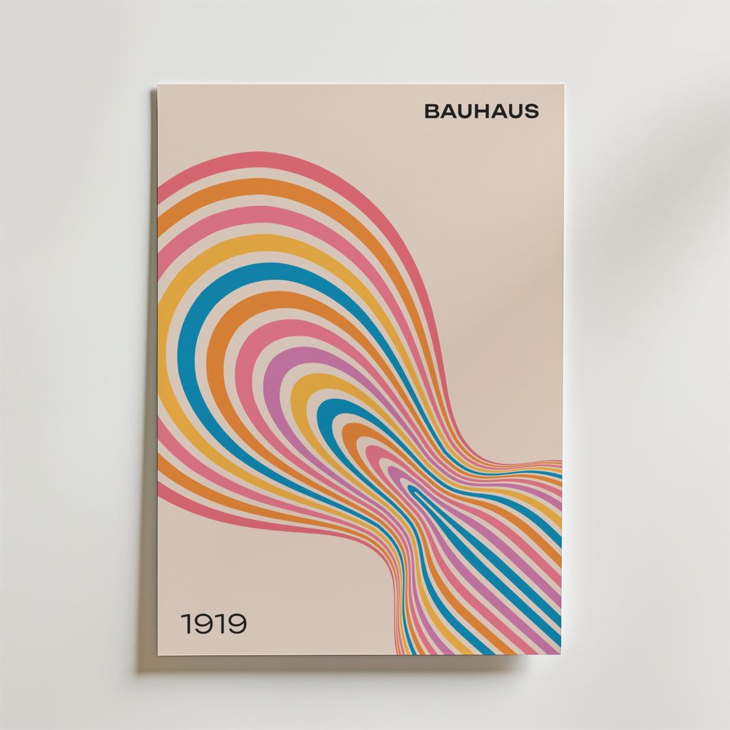 Bauhaus Flow – stilfullt konsttryck från Posternord, tryckt på matt finpapper i hög tryckkvalitet