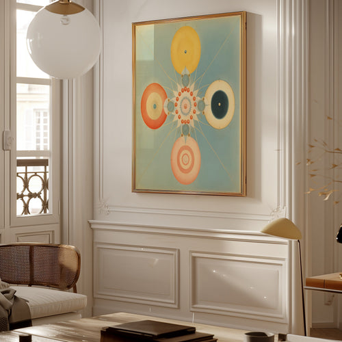 Hilma af Klint The Four Worlds affisch i inramat rum – poster från Posternord i hög kvalitet
