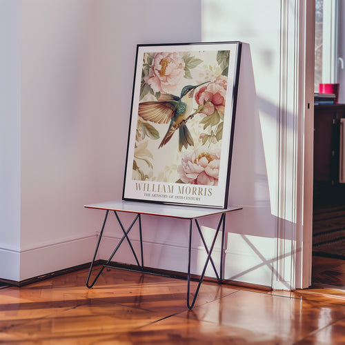 The Hummingbird Garden William Morris affisch i inramad miljö på vägg – Posternord poster i hög tryckkvalitet